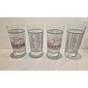 1991 Kentucky Derby 119 Churchill Downs Mint Julep Bar Glasses Set of 4